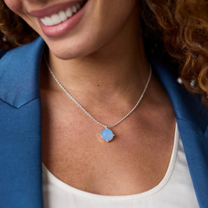 Honeybee Solitaire Necklace in Montana Blue