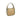 Leather/Straw Shoulder Bag in Beige